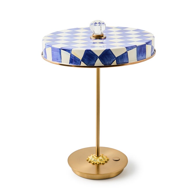 Royal Check LED Rechargeable Disk Table Lamp - {current_domain}