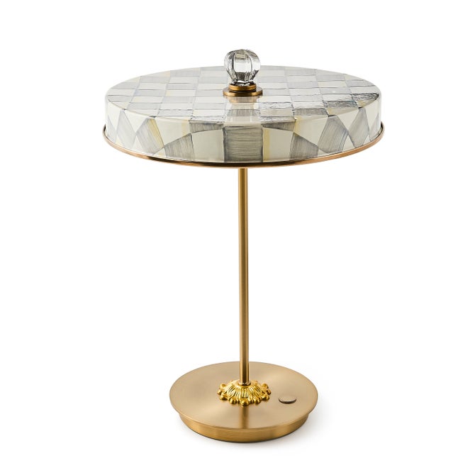 Sterling Check LED Rechargeable Disk Table Lamp - {current_domain}
