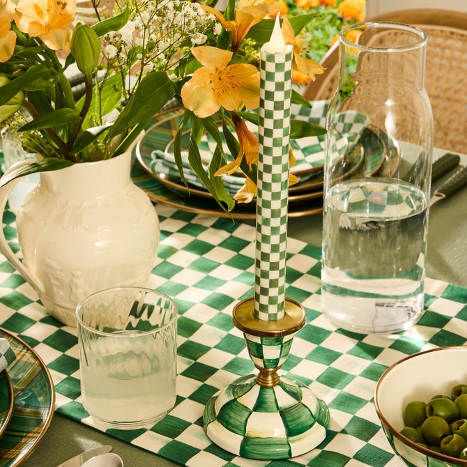 Emerald Check Short Candlestick - {current_domain}