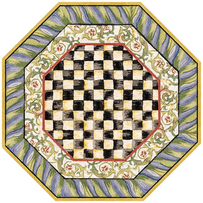 Courtly Check Purple & Green 6' Octagon Washable Rug - {current_domain}