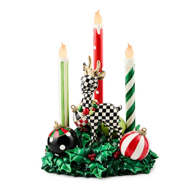 Check It Out Illuminated Deer & Candle Centerpiece - {current_domain}