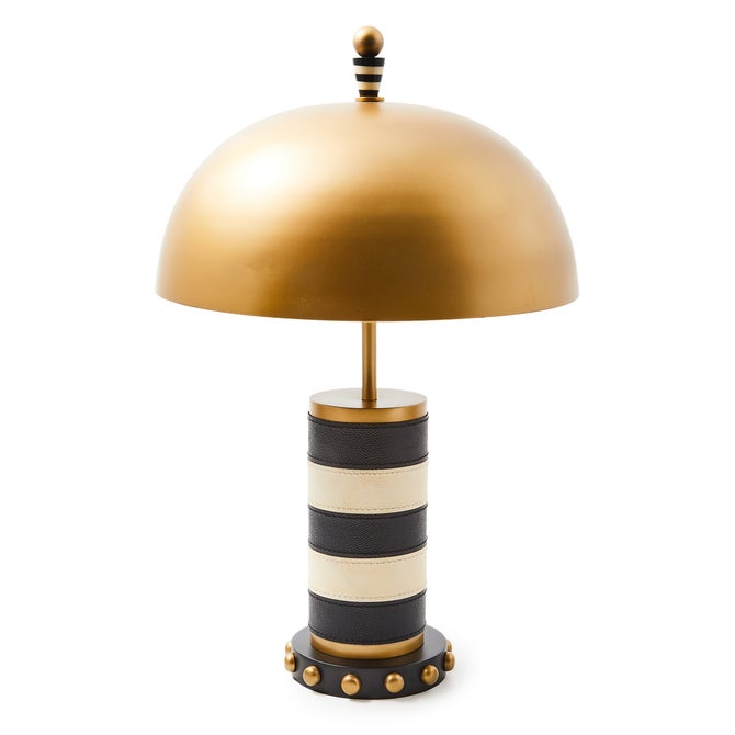 Flatiron Leather Stripe Table Lamp - {current_domain}