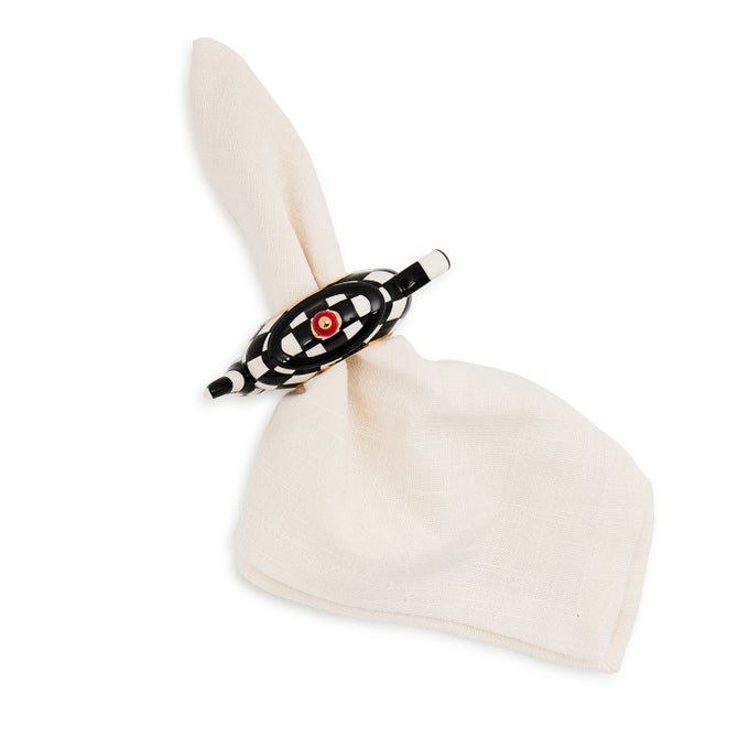 Courtly Check Teapot Napkin Rings, Set of 4 - {current_domain}