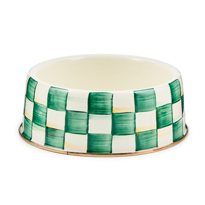 Emerald Check Large Pet Dish - {current_domain}