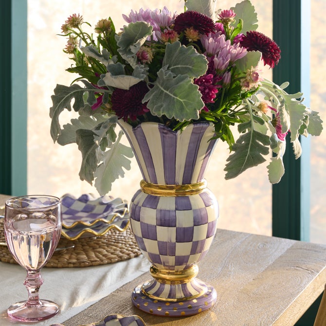 Plum Check Ceramic Great Vase - {current_domain}