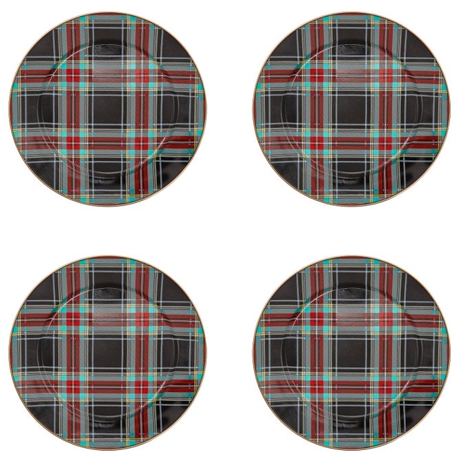 Tartan Black Charger, Set of 4 - {current_domain}