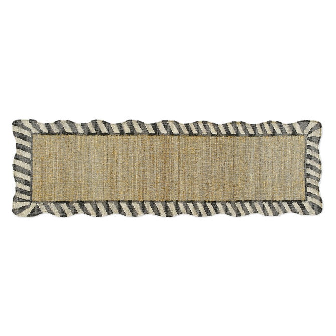 Jute Scalloped Black and White 2'6