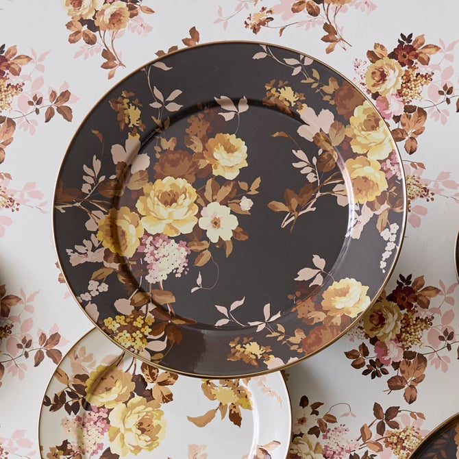 Wild Rose Brown Round Tray - {current_domain}