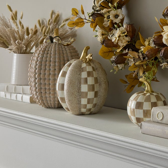 Mocha Check & Block Print Short Pumpkin - {current_domain}