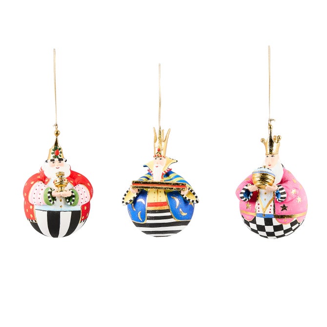 Patience Brewster Nativity Jolly Wisemen Ball Ornaments, Set of 3 - {current_domain}