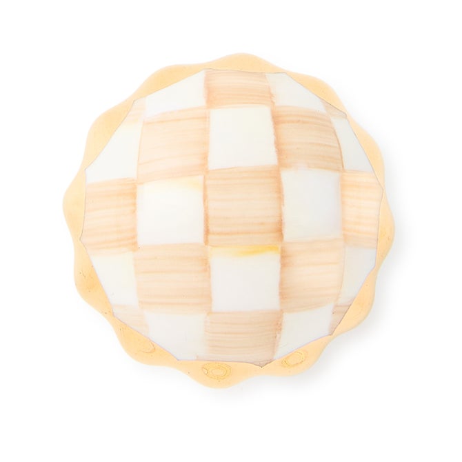Mocha Check Petit Four Round Knob - {current_domain}