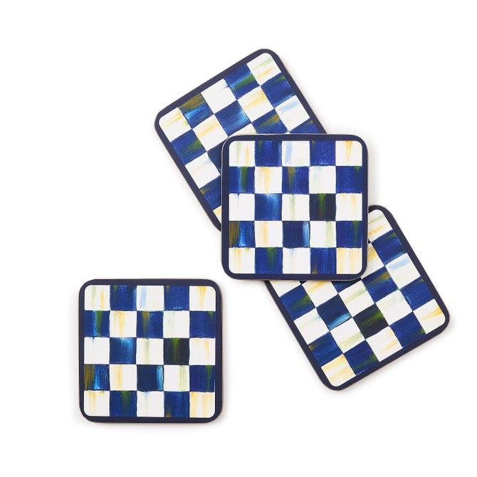 Royal Check Cork Back Coasters, Set of 4 - {current_domain}
