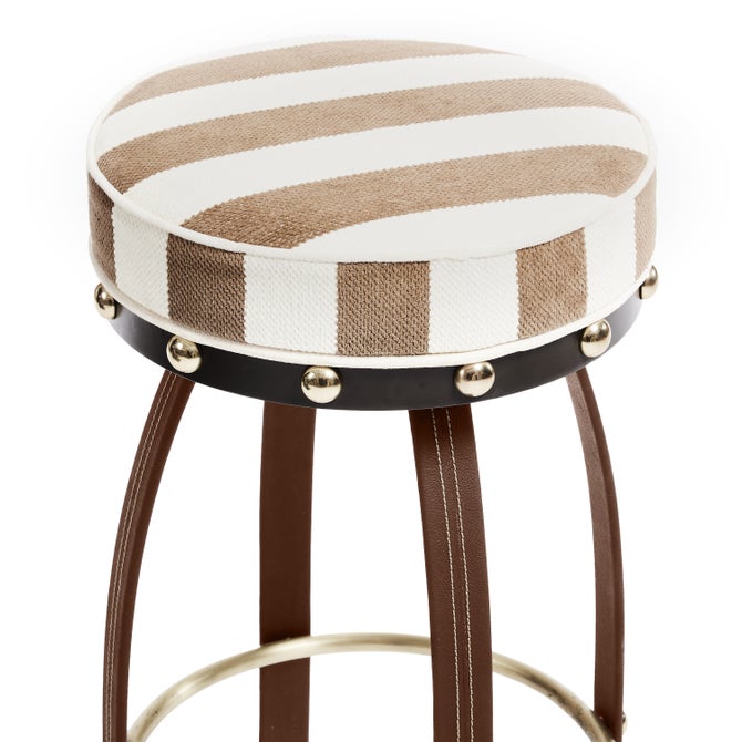 Flatiron Brown Stripe Bar Stool - {current_domain}