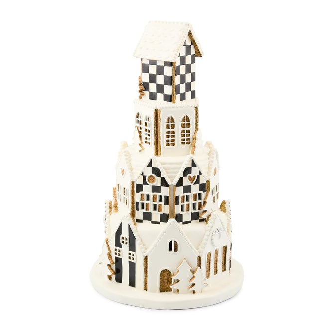 Gingerbread Round Illuminated Village - {current_domain}