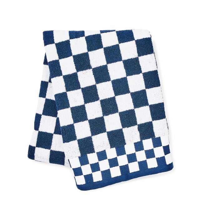 Navy Check Bath Towel - {current_domain}