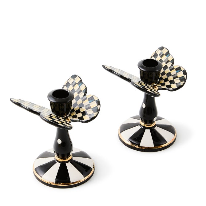 Courtly Check Tall Butterfly Candlesticks, Set of 2 - {current_domain}