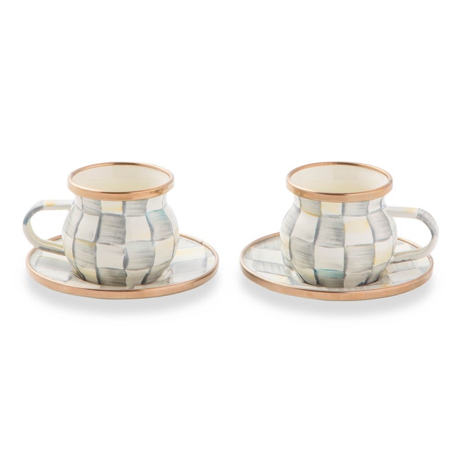 Sterling Check Espresso Cup & Saucer Set - {current_domain}