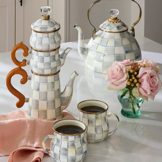 Sterling Check Stackable Coffee Set & Mugs Set - {current_domain}
