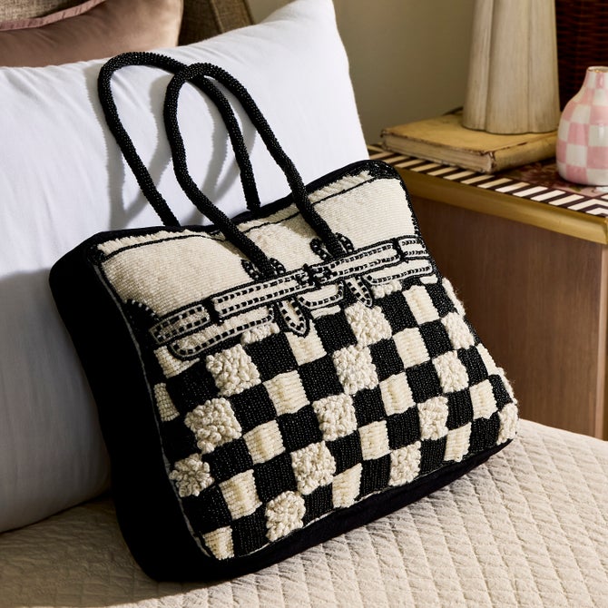 Doodles Handbag Shaped Throw Pillow - {current_domain}