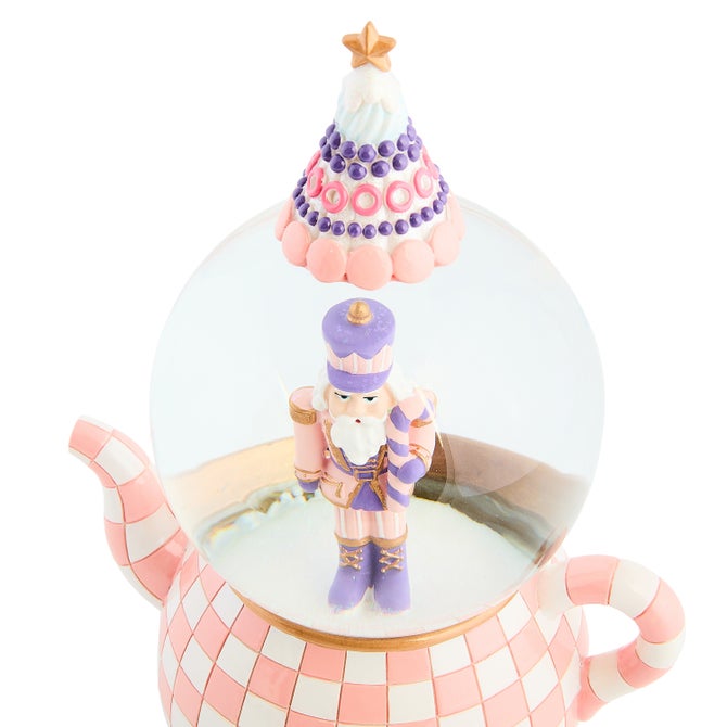 Rosy Check Teapot Snow Globe - {current_domain}