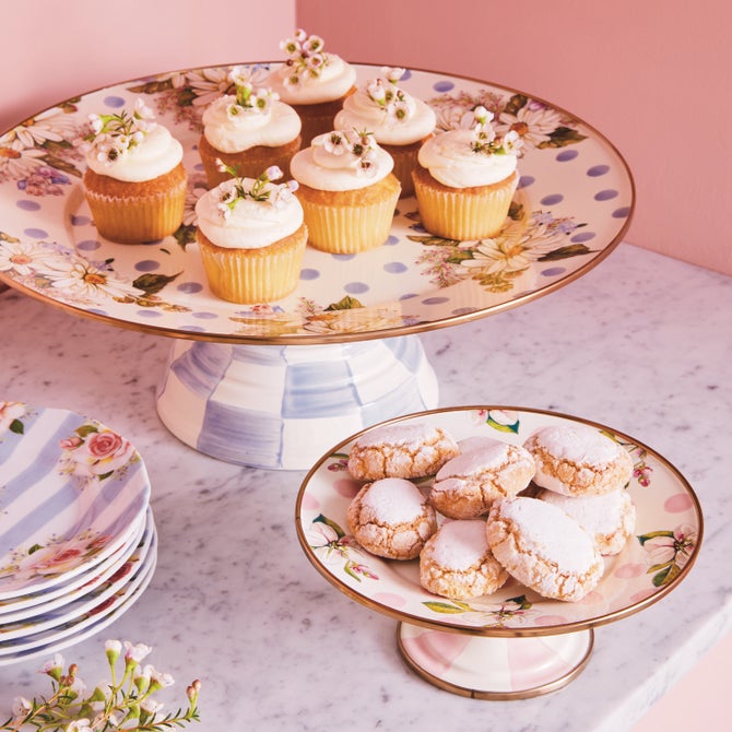 Floral Pedestal Platter - {current_domain}