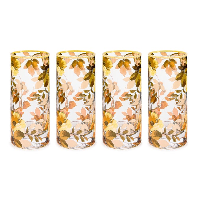 Wild Rose Highball Glass, Set of 4 - {current_domain}