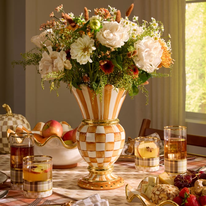 Ginger Check Ceramic Great Vase - {current_domain}