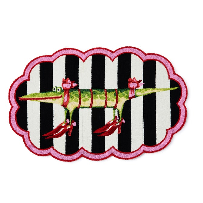 Patience Brewster Gloria Alligator 4' Scalloped Rug - {current_domain}