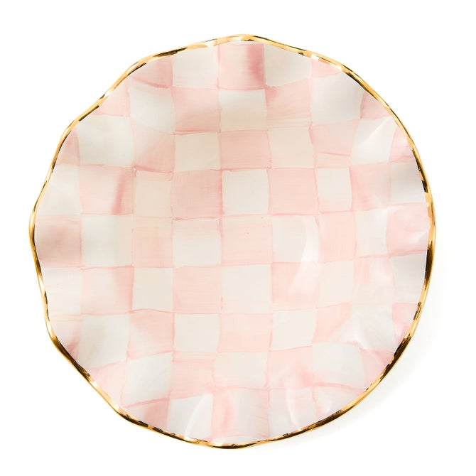 Rosy Check Ceramic Fluted Breakfast Bowl - {current_domain}