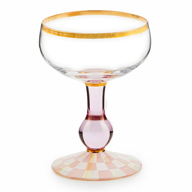 Rosy Check Coupe Glass - {current_domain}