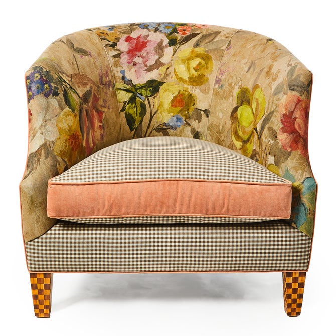 Field Study Floral & Gingham Accent Chair - {current_domain}