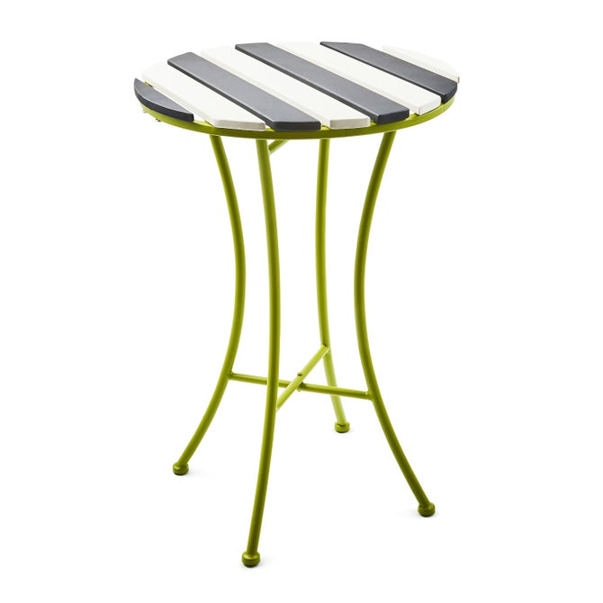 Outdoor Black and White Bistro Side Table - {current_domain}
