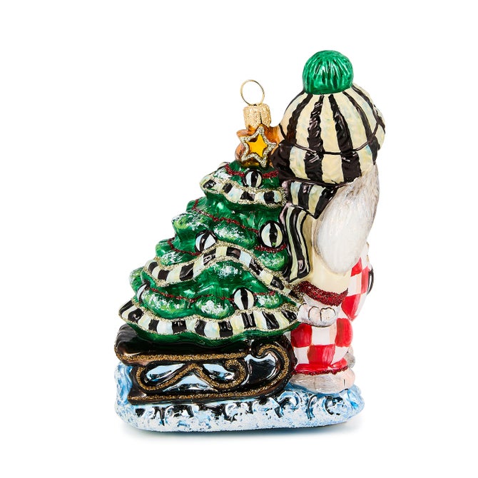 Check It Out Christmas Hare Glass Ornament - {current_domain}