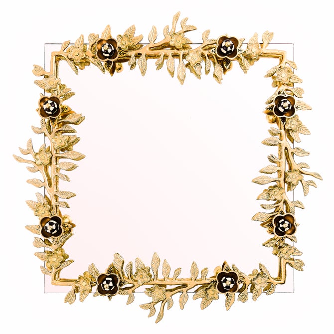 Petal Square Gold Wall Mirror - {current_domain}