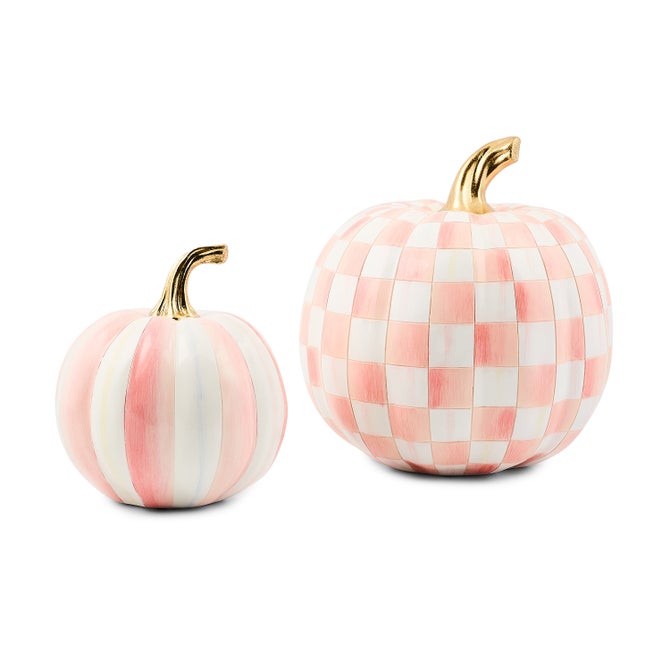 Classic Rosy Stripe Small & Check Medium Pumpkin Set - {current_domain}