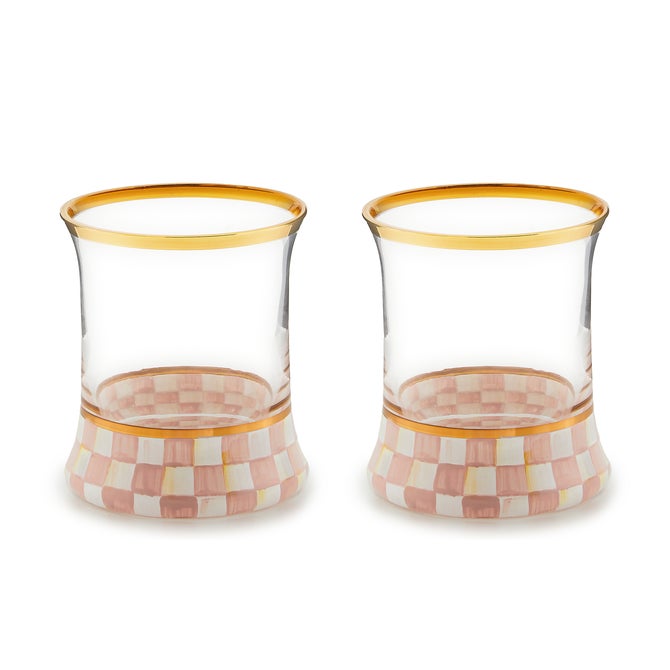 Rosy Check Tumbler Glass, Set of 2 - {current_domain}