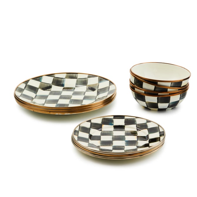 Courtly Check Dinnerware 12pc Complete Set - {current_domain}