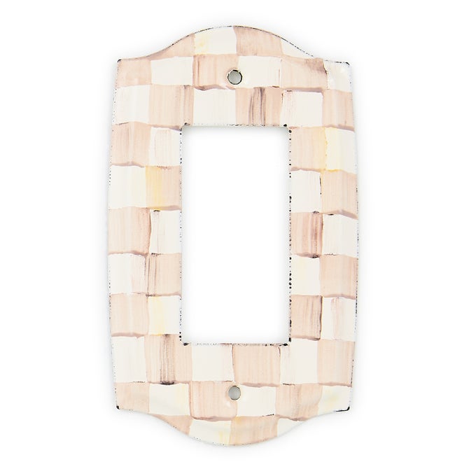 Mocha Check Single Rocker Switch Plate - {current_domain}