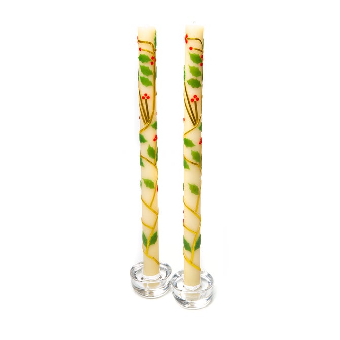Holly Dinner Candles, Set of 2 - {current_domain}