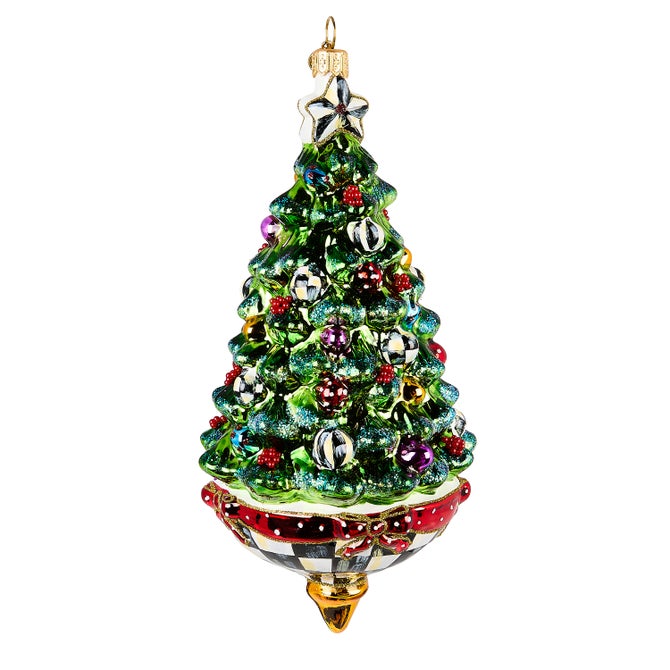 Tree Spinning Top Glass Ornament - {current_domain}