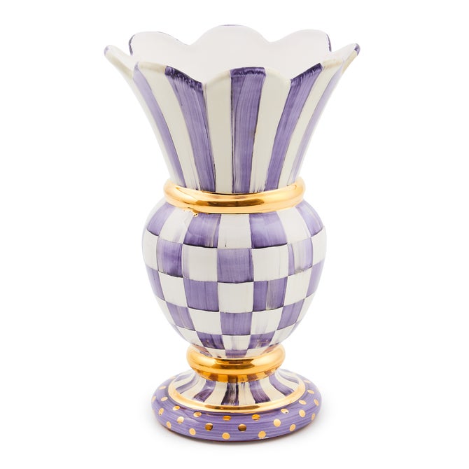 Plum Check Ceramic Great Vase - {current_domain}