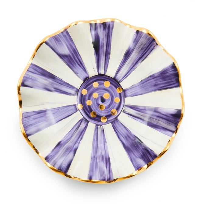 Plum Check Ceramic Saucer - {current_domain}