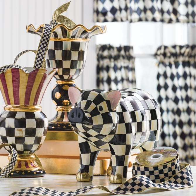 Courtly Check Pig Figurine - {current_domain}