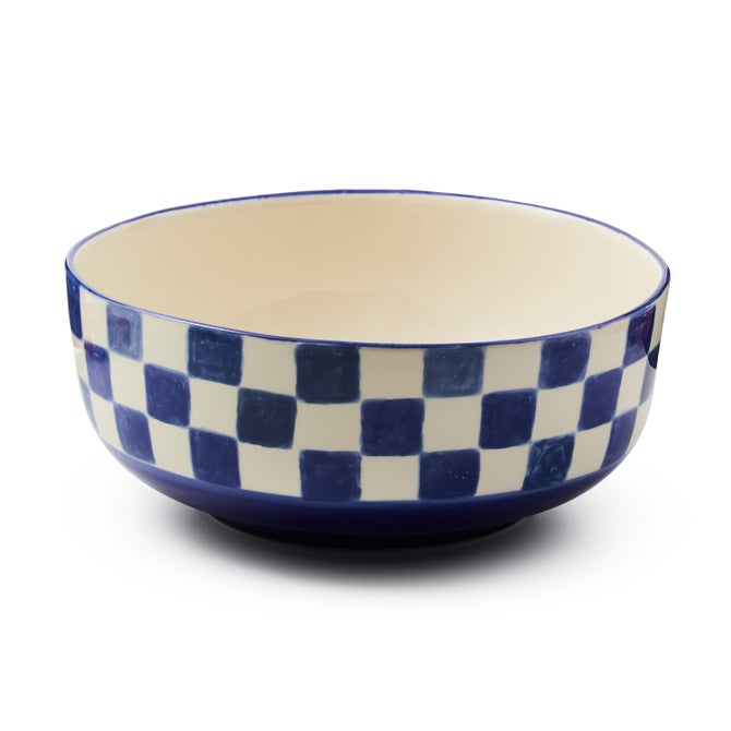 Indigo Check Serving Bowl - {current_domain}