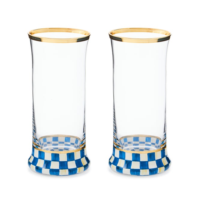 Royal Check Highball Glass, Set of 2 - {current_domain}