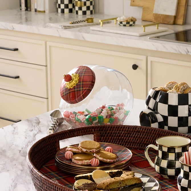 Cookie Jar with Red Tartan Lid - {current_domain}