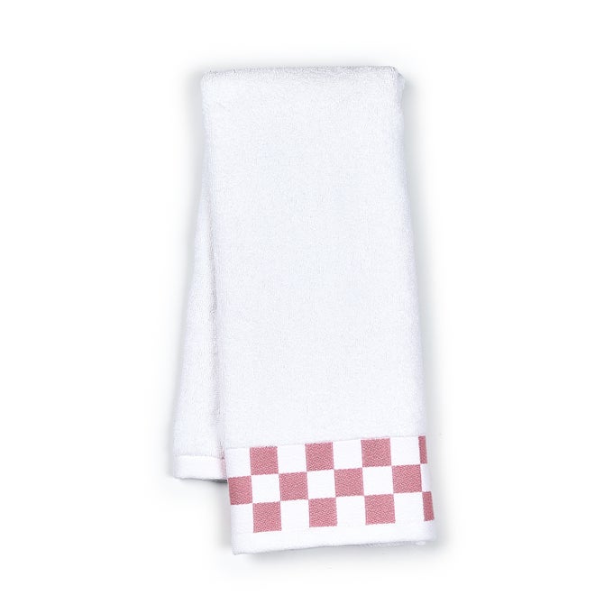 Hand Towel with Rose Check Border - {current_domain}