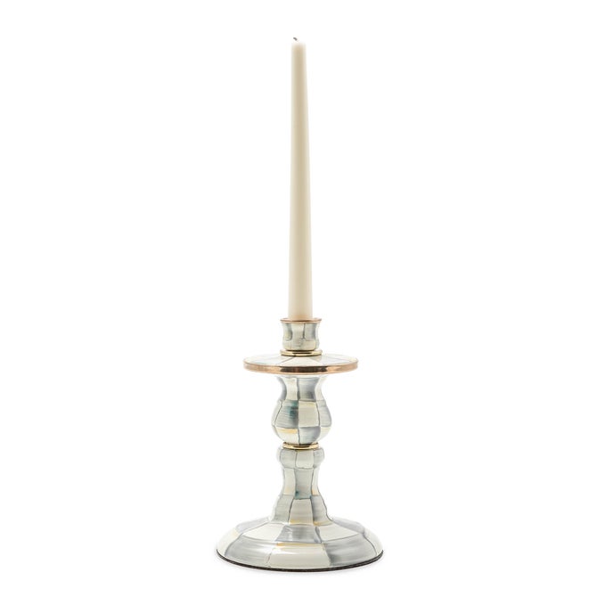 Sterling Check Small Enamel Candlestick - {current_domain}