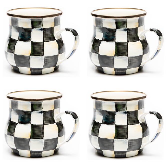 Courtly Check Mugs, Set of 4 - {current_domain}