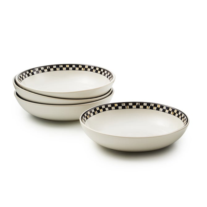 Courtly Check Everyday Pasta Bowls, Set of 4 - {current_domain}